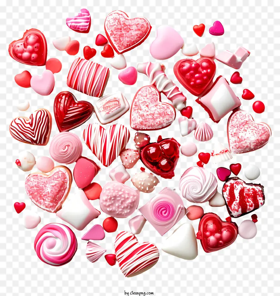 Süßigkeiten Valentinstag Dessert süße Leckereien bunte Desserts romantische Süßigkeiten - Bunte süße Leckereien im Kreis angeordnet, romantische Atmosphäre