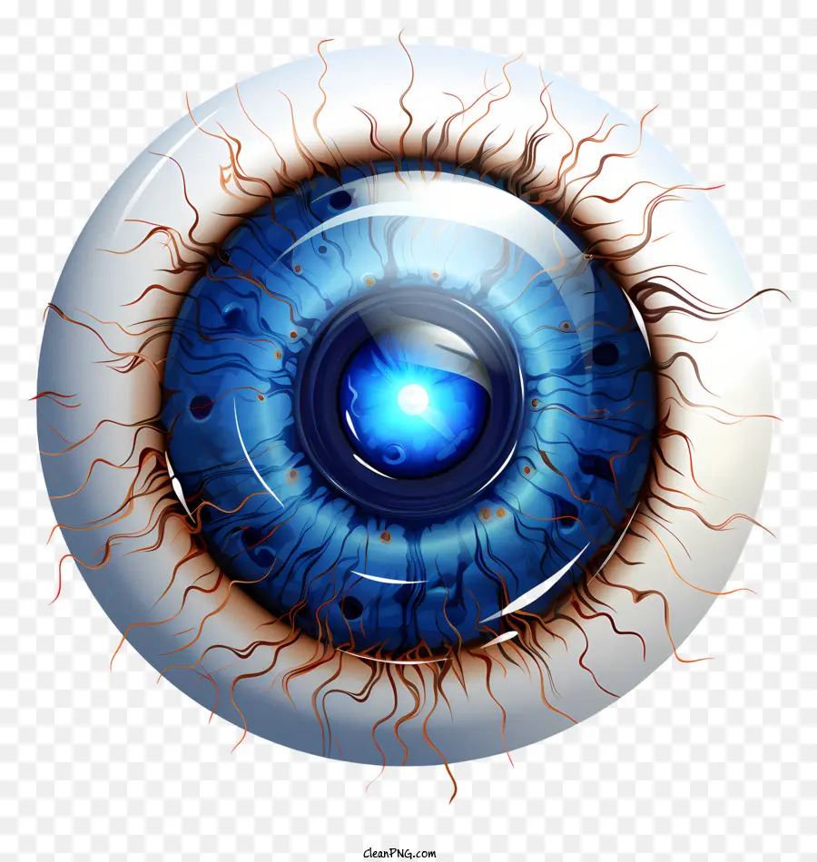 Eyecy Bull Human Eye Iris Pupil Sclera - Primo piano di Blue Eye con pupilla centrata