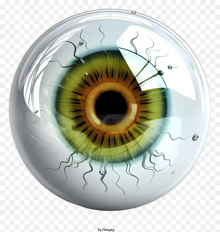 Augapfel grüne Auge menschliche Augenpupille Iris - Glänzendes, reflektierendes grünes Auge mit schwarzer Iris