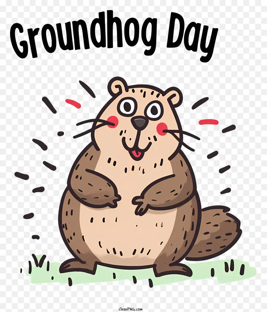 giorno della marmotta - Marmotta sorridente che indossa cappello e sciarpa
