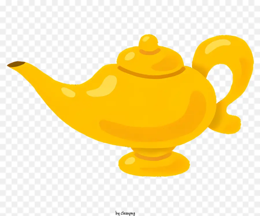 ICON Yellow Teekannenauslauf Teekanne Griff Teekanne runde Basis -Teekanne - Eine gelbe Teekanne mit Griff und Auslauf