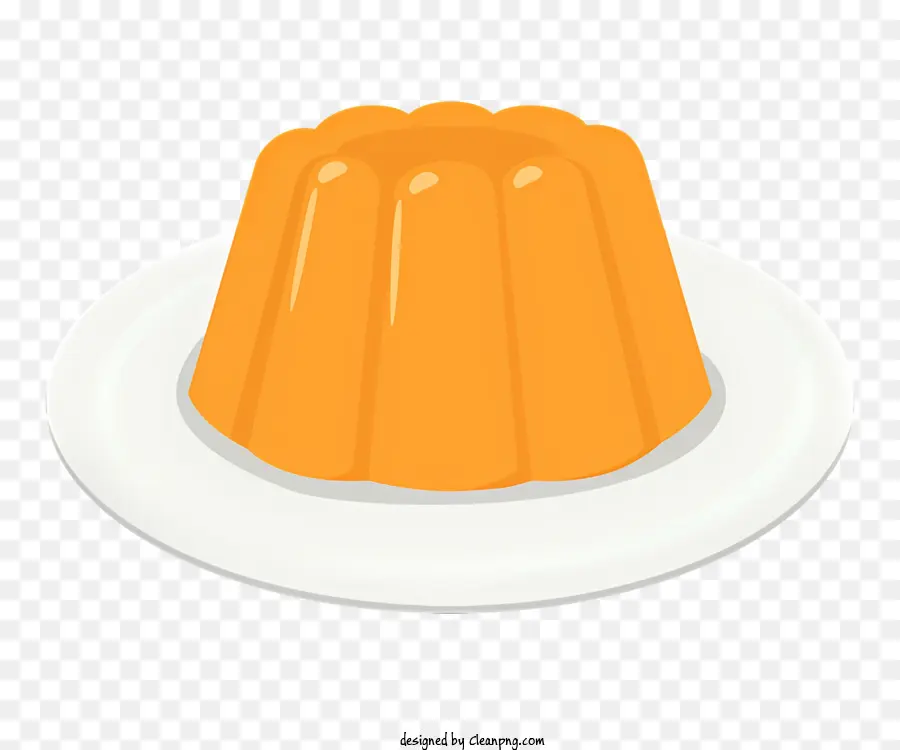 Dessert da dessert di gelatina arancione alimentare su piatto bianco gelatina dessert arancione dessert - Dessert di gelatina arancione su piatto bianco con tovagliolo