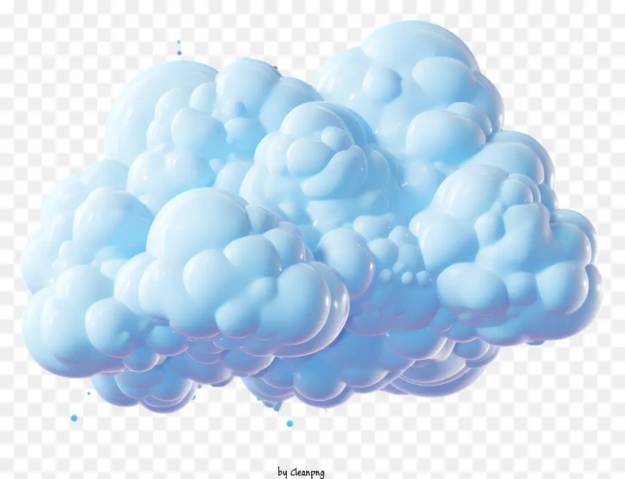 Realistische 3D -Style -Cloud -Cloud Blue Smoke 3D Rendering Floating - 3D -Rendering von blauer Rauchwolke in Leere