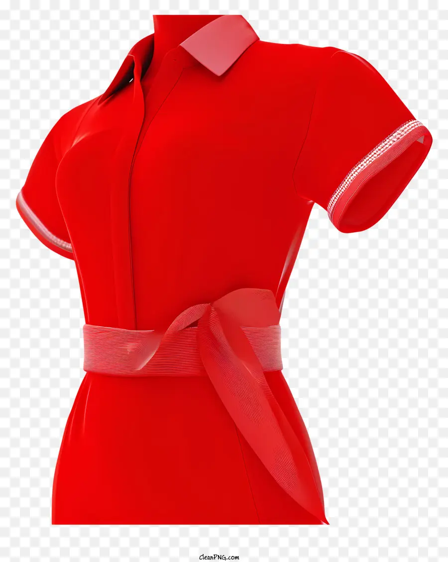 Fliege - Elegante Frau in rotem Kleid und schwarzen Accessoires