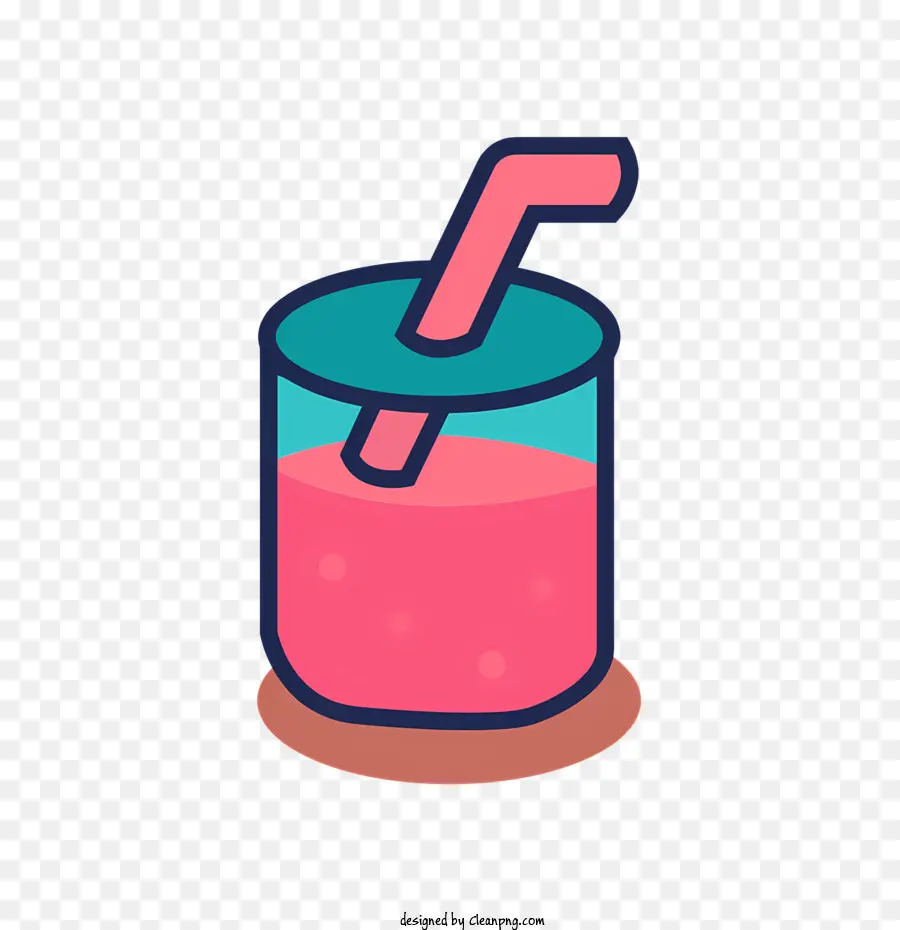 biểu tượng đồ uống màu hồng dâu tây và ly kem với màu hồng đồ uống màu hồng rơm - Thủy tinh với đồ uống màu hồng và rơm, trung tâm mờ