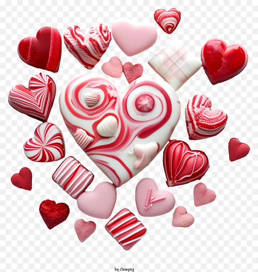 Ngày Valentine - Hình ảnh trái tim kẹo theo chủ đề ngày lễ tình nhân trông ngon miệng