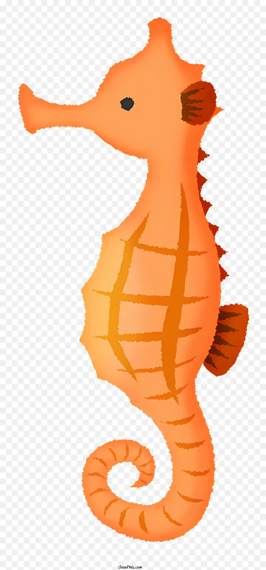 icon sea horse orange and black sea horse curved tail sea horse flipping sea horse