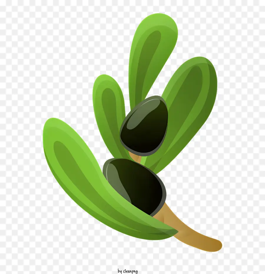 grünes Blatt - Schwarz Olive: glänzend, dunkelgrün, grünes Blatt