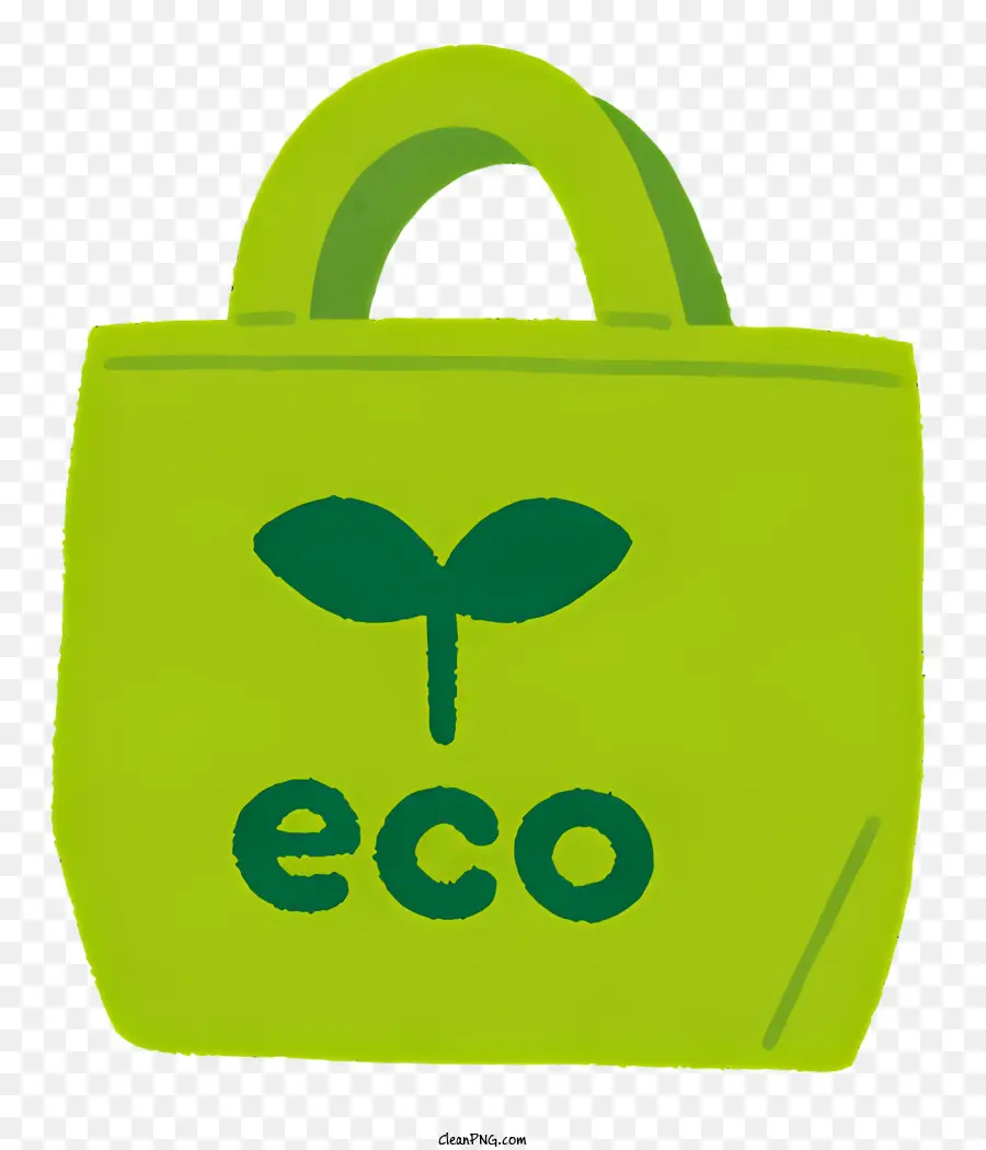 Túi mua sắm xanh - Túi mua sắm xanh với biểu tượng sinh thái và lá
