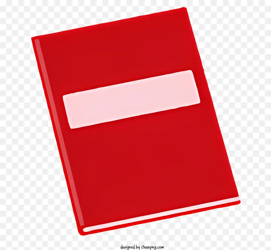 icon Red Hardcover Book White Strip sul lato senza illustrazioni o libro chiuso di testo - Libro rosso con copertina rigida con adesivo a barre bianco