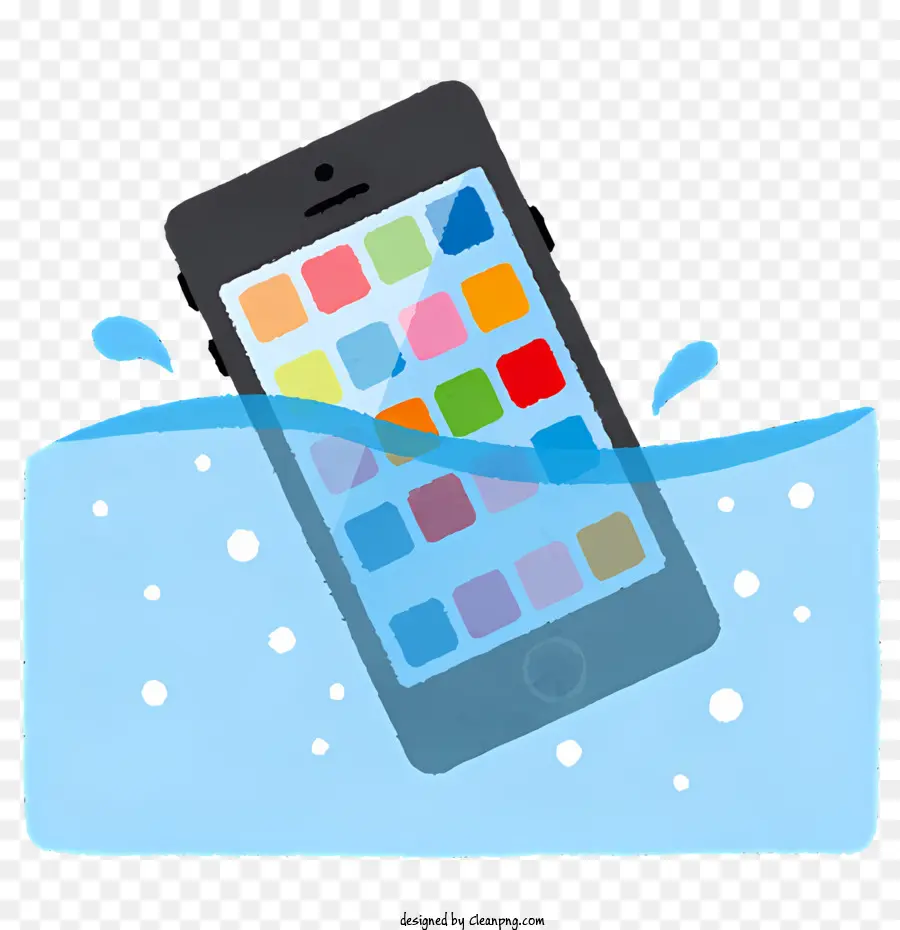 Icon Smartphone -Person Badeanzug Schwimmkappe - Farbenfrohes Smartphone -Bild mit Person im Wasser