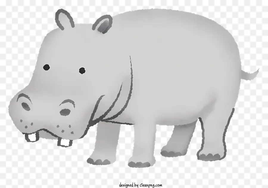động vật hoạt hình - Hippo hoạt hình đứng trên chân sau