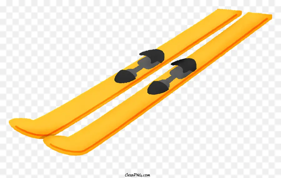 Biểu tượng Skis Snow Snow Mẹo đen mẹo màu xám Skis đối xứng - Skis màu vàng với đầu đen và khay. 
Nhẹ nhàng, đối xứng và phổ biến cho các môn thể thao mùa đông