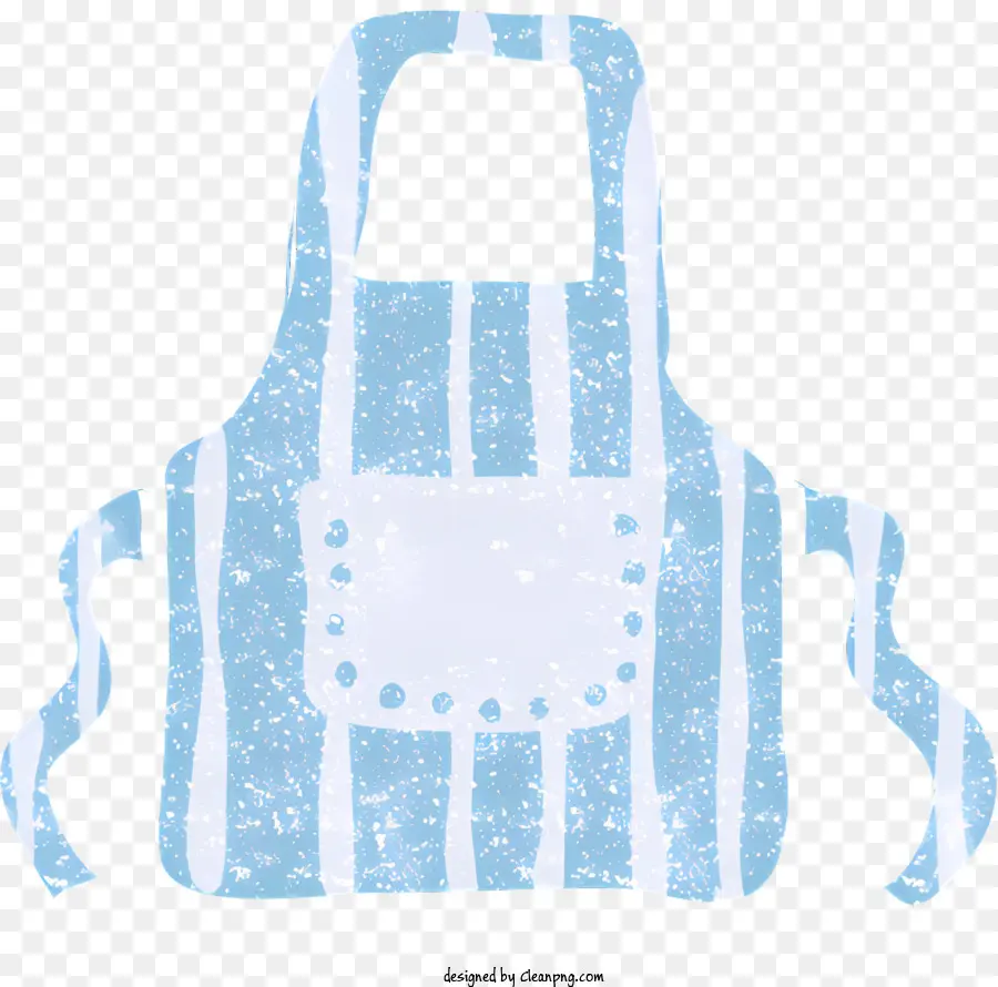 Icon Blau und Weiß gestreifte Schürze Stoff Schürze weiße Taschenschürze mit Riemen und Knopf - Blau -weiß gestreifte Stoffschürze mit Tasche