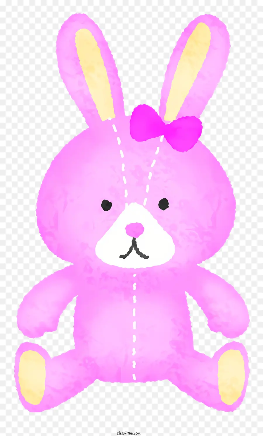 Biểu tượng màu hồng đồ chơi đồ chơi màu hồng nơ màu hồng con thỏ đồ chơi sang trọng - Thỏ màu hồng sang trọng có cung trên nền đen