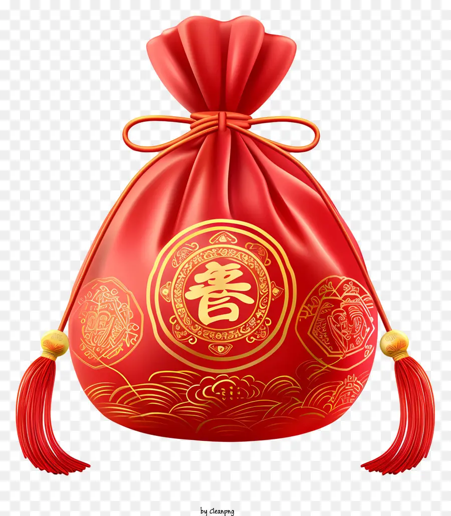 Tết nguyên đán - Túi satin đỏ với kịch bản Trung Quốc vàng