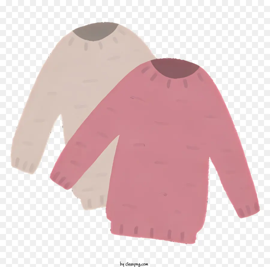 cuộc sống áo len màu hồng màu be áo len sọc trắng vật liệu mềm - Áo len sọc màu hồng và màu be làm bằng vật liệu mịn
