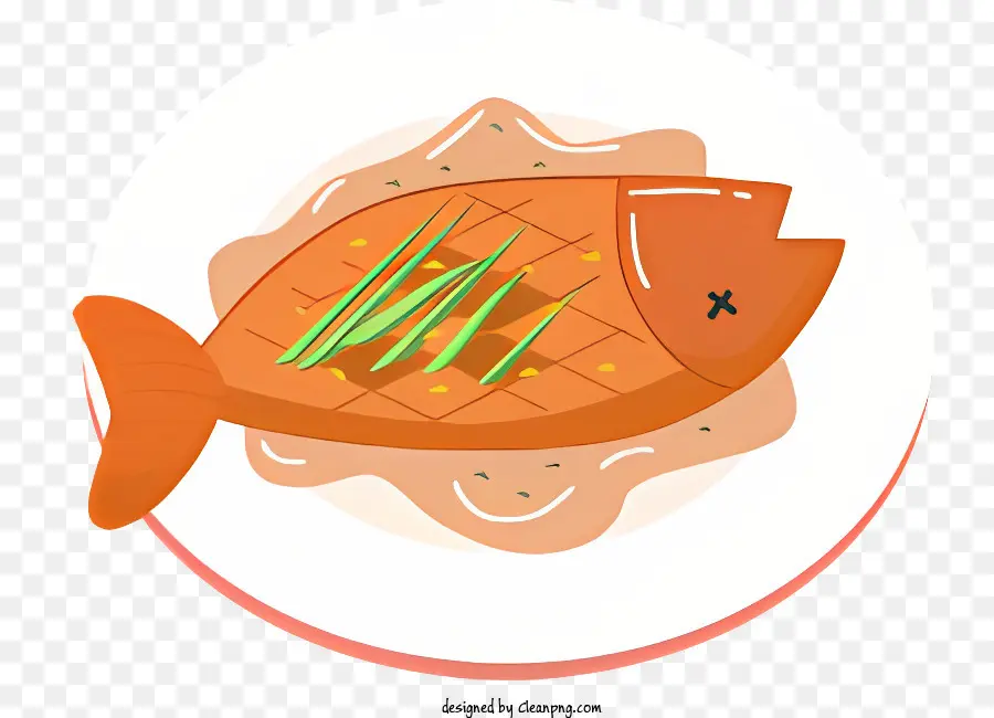 Icon Fischplattensauce Gemüse - Gekochter Fisch auf weißem Teller mit Gemüse