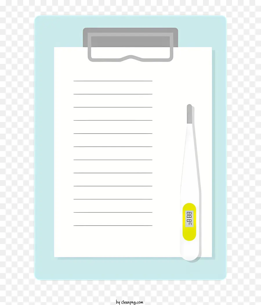 health clipboard pen thermometer white paper
