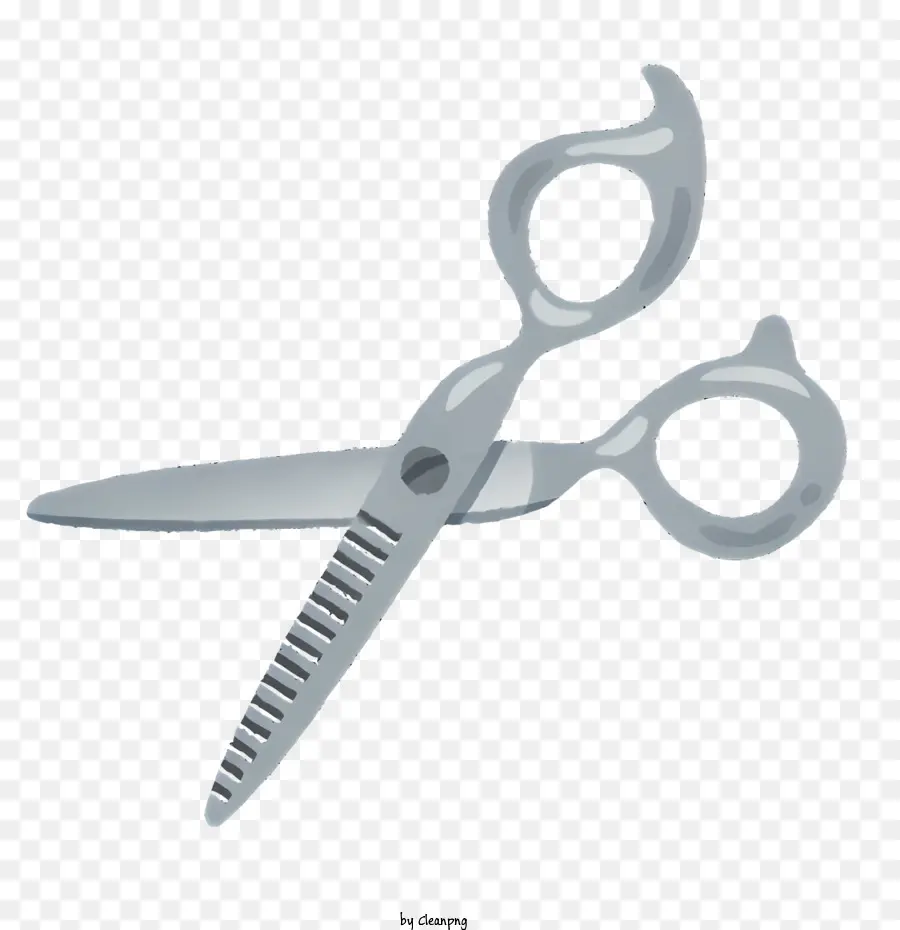 Biểu tượng cặp lưỡi dao bạc tay cầm lưỡi dao cong không được mở rộng - Kéo có tay cầm bạc và lưỡi cong