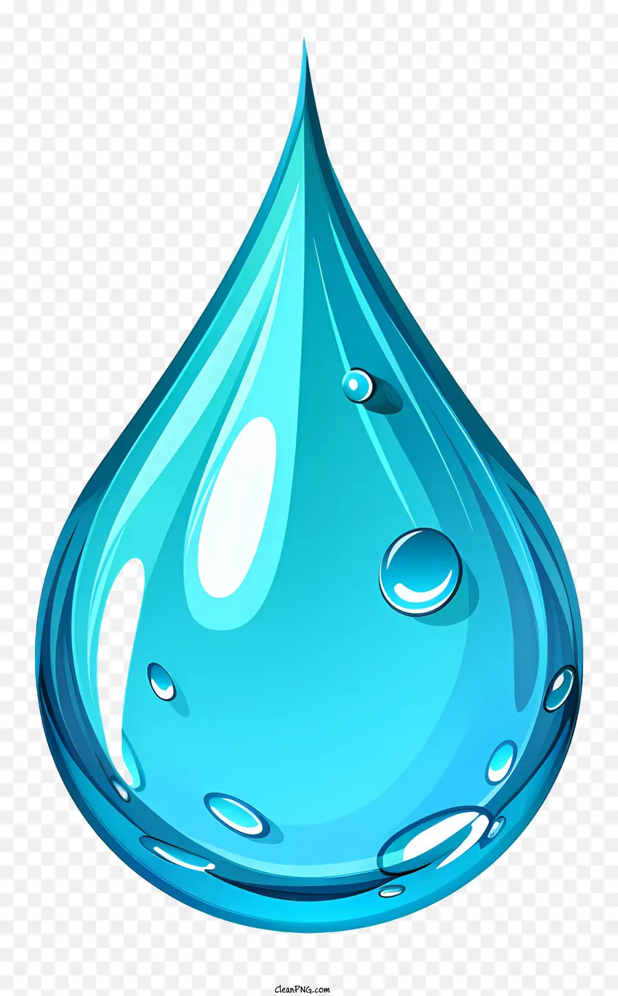 Wassertropfen - Nahaufnahme des klaren, glänzenden blauen Wassertropfens