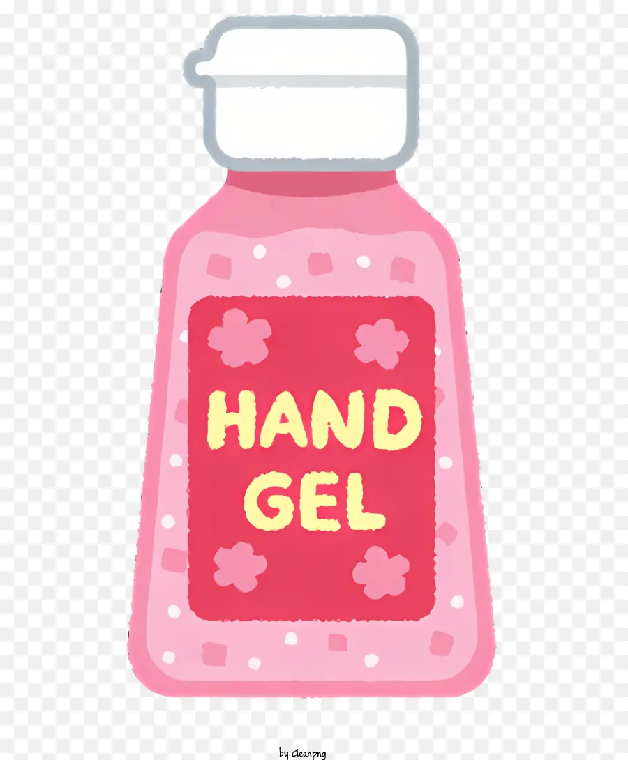 icon hand gel pink label white letters
