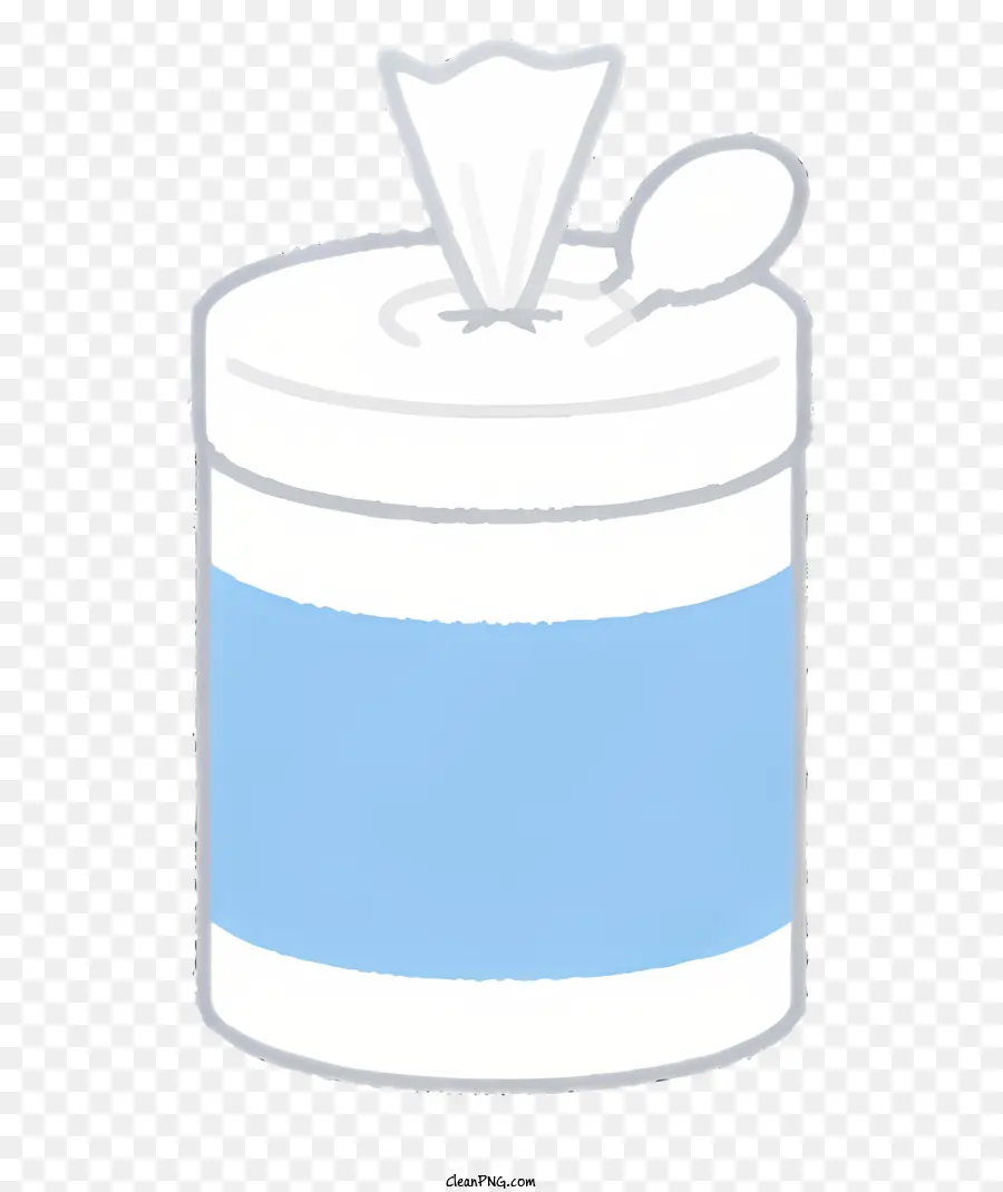 Icon Plastikbehälter Blau Deckel weißer Schwamm mit Deckel - Plastikbehälter mit Schwamm, Tasse, Löffel im Inneren
