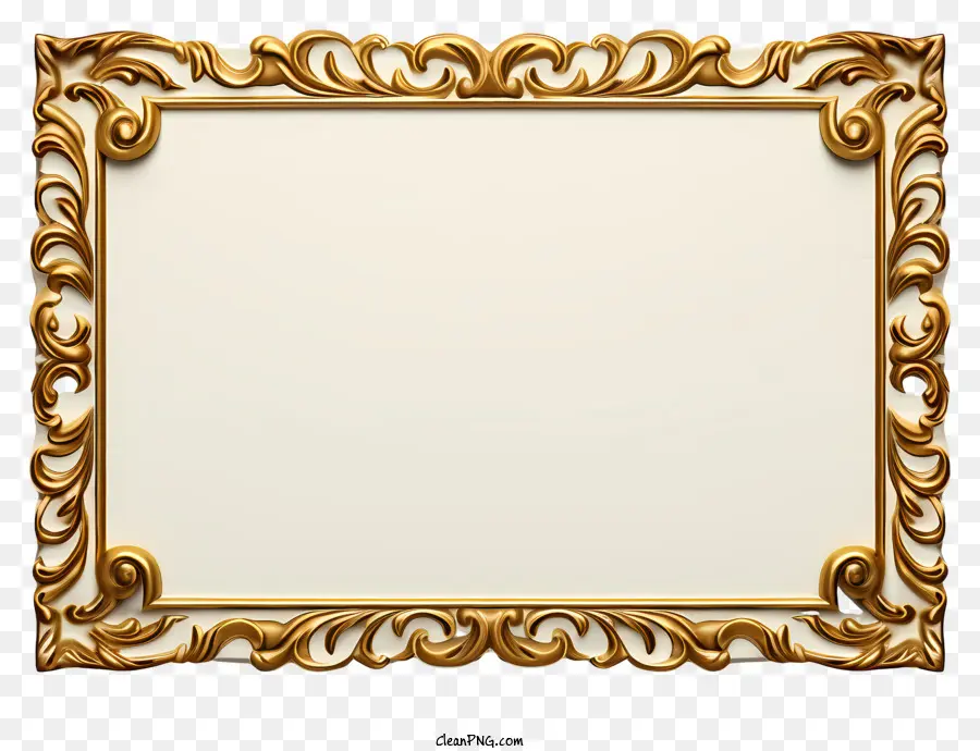 Golden Frame - Goldrahmen mit komplizierten Schnitzereien auf schwarzem Hintergrund