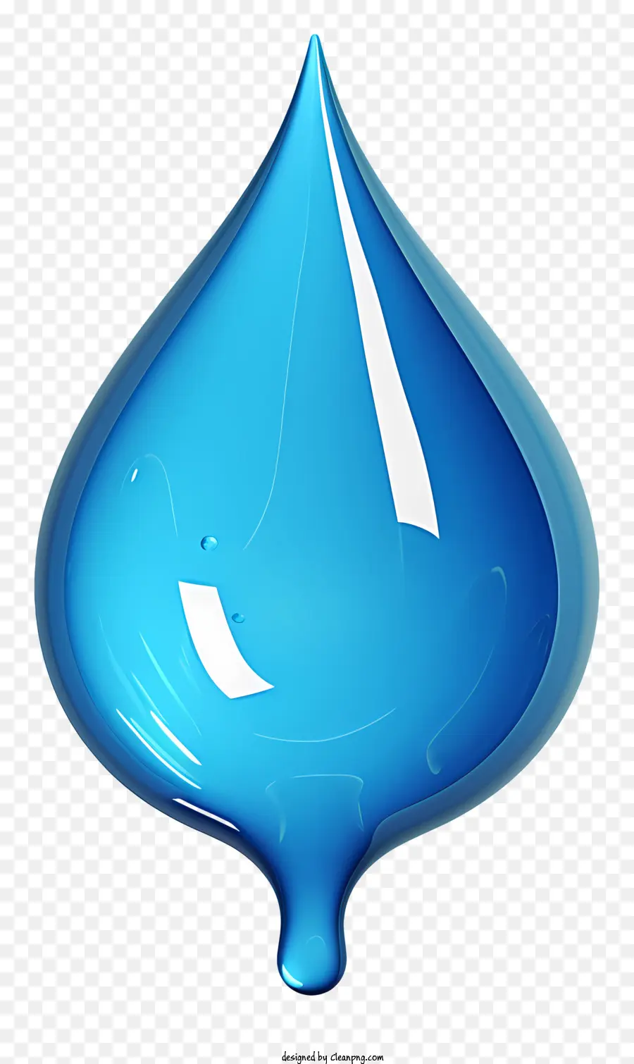 Realistischer Wassertropfen Blaues Tropfenblasenform Durchscheinender Blasenflüssigkeitsabfall - Blauer Tropfen mit Blasenform in Luft aufgehängt