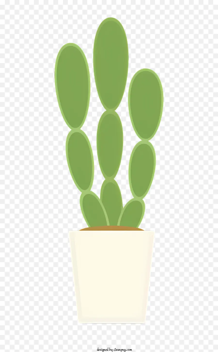Icona in vaso di cactus pianta in ceramica bianca foglie verdi rotonde piccole punte marroni - Cactus in vaso con foglie verdi e picchi