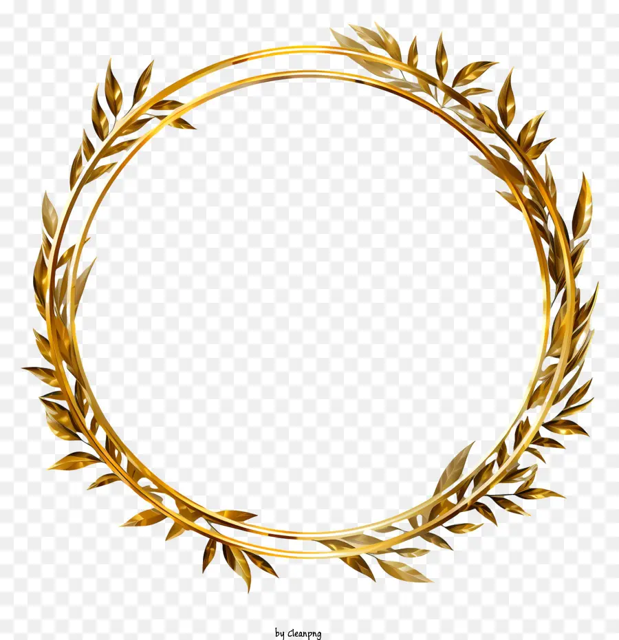 Frame dorato disegnato a mano Golden Victory Victory Simbolo prosperità Buona fortuna - Ghirlanda dorata che simboleggia la vittoria, la fortuna e la prosperità