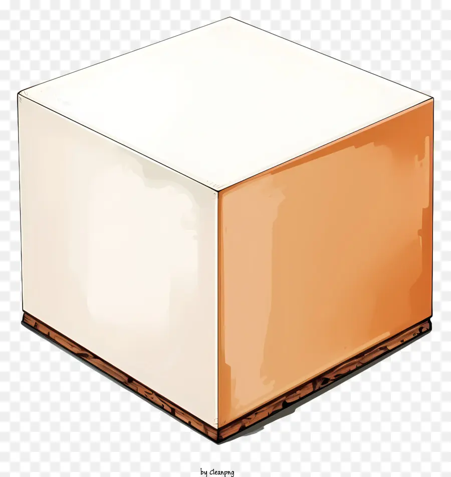 arancione - Cubo arancione e bianco a terra da un angolo alto