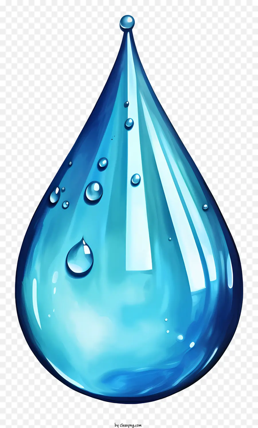goccia d'acqua - Una caduta d'acqua trasparente si diffonde lentamente verso il basso