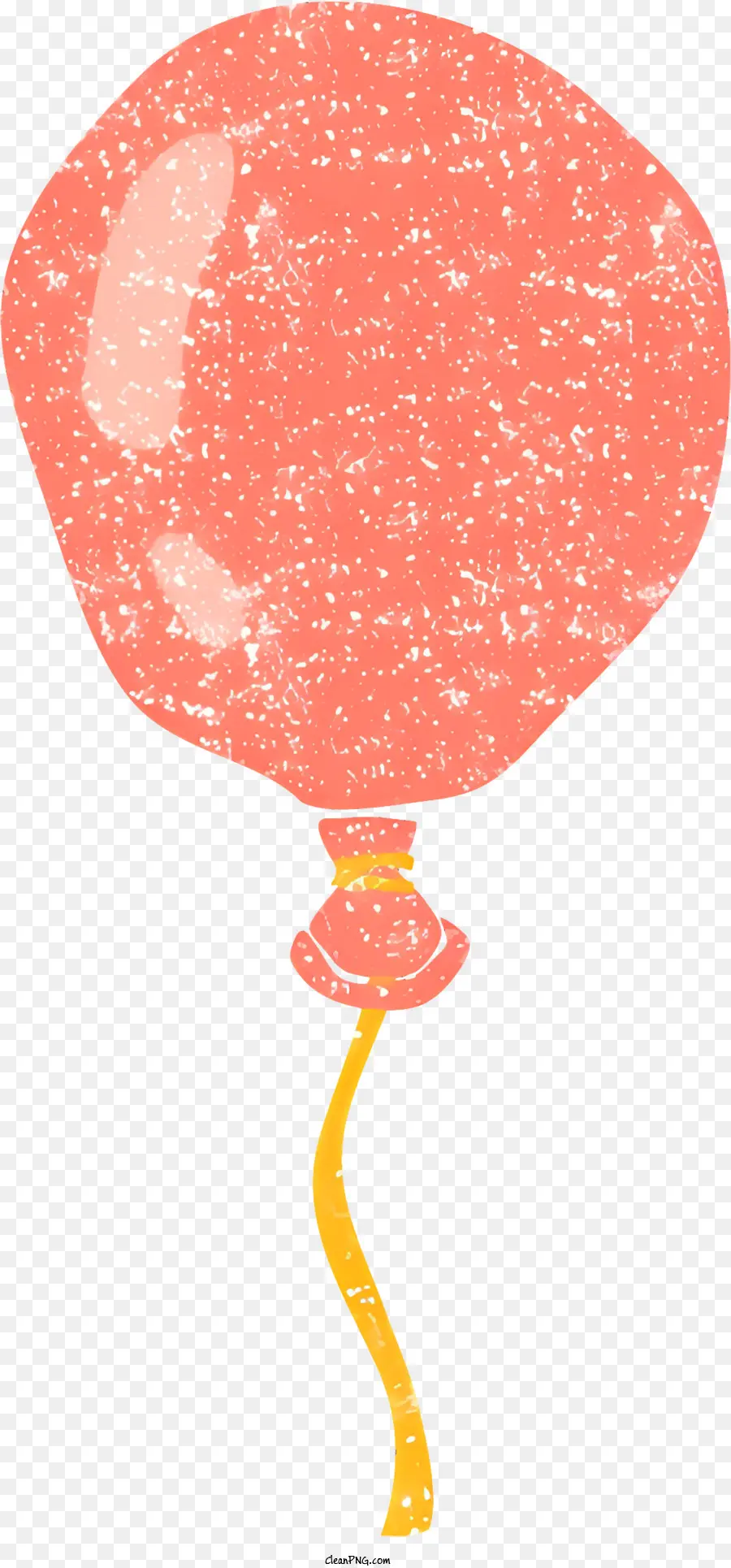 Roter Ballon - Deflatter roter Ballon mit gelben Schnur schwebend