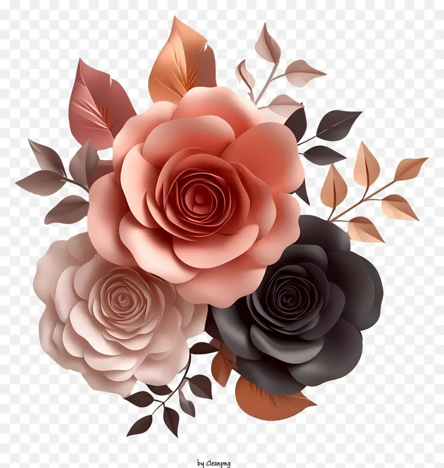 florales Design - Schwarz -Weiß -Blumenarrangement mit Rosen