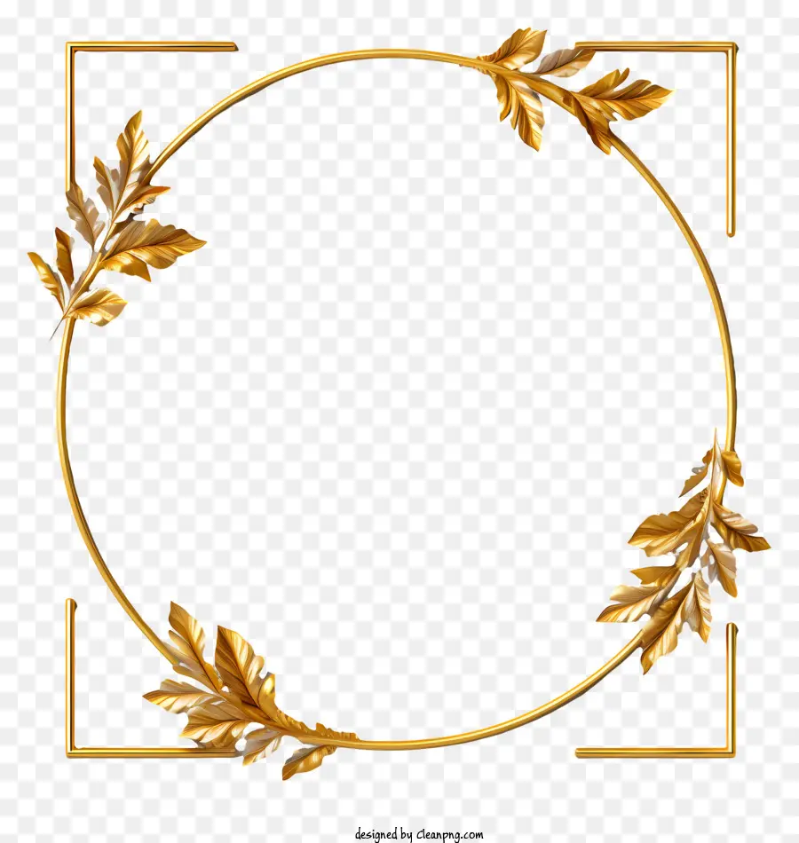 Realistischer goldener Rahmen goldener Kranzrahmen Golden Metallrahmen Elegante Design Hochzeiten - Goldener Kranzrahmen mit Verflechtungsblattdesign
