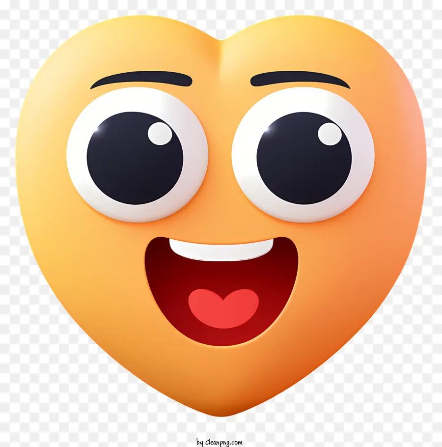 social media Symbol - Gelbes Herz Emoji mit großen Augen und lächeln