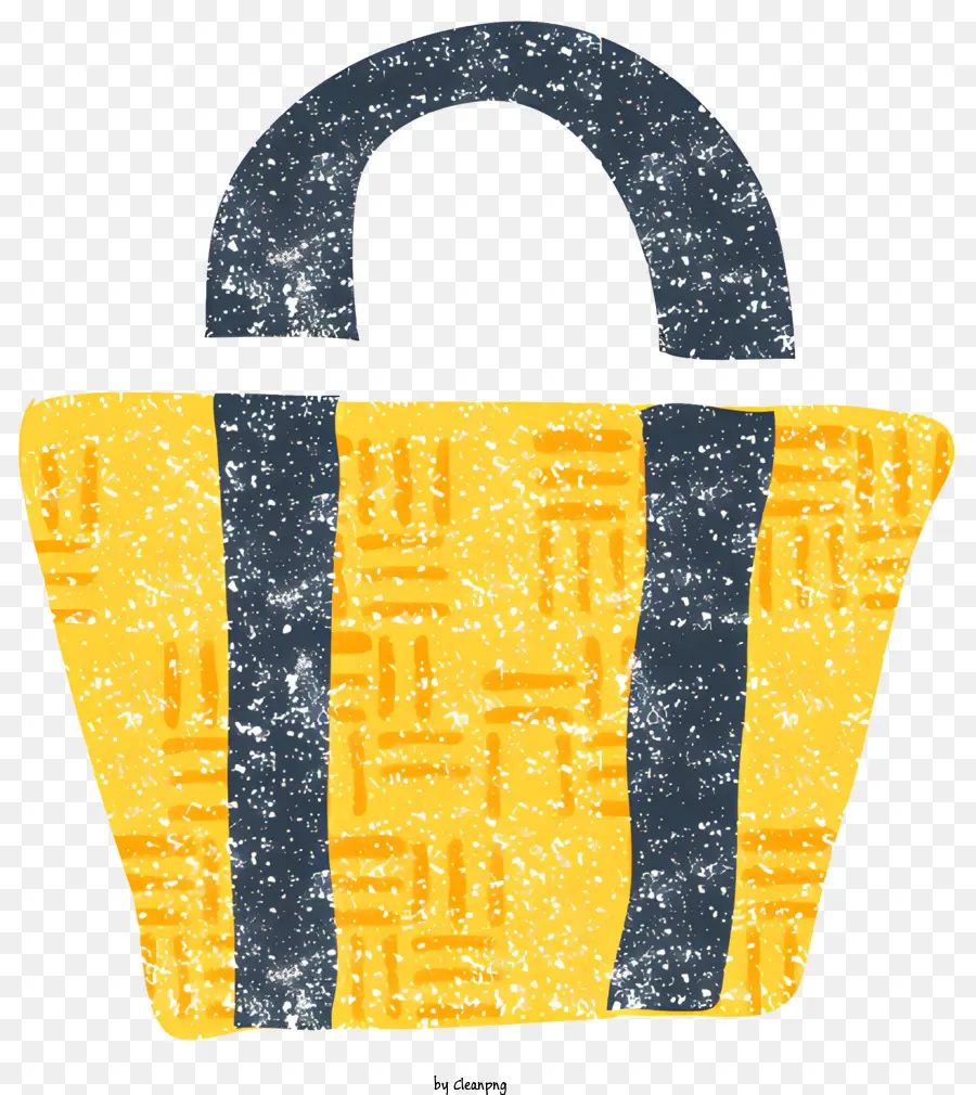 Icon gelb und schwarzer Taschen gemusterte Beutel Sturdy Bag gewebte Materialbeutel - Gelb und schwarz gemusterte Tasche mit Griffen