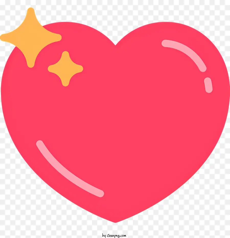 Cuore Emoji - Cuore rosso con stella d'oro su sfondo nero