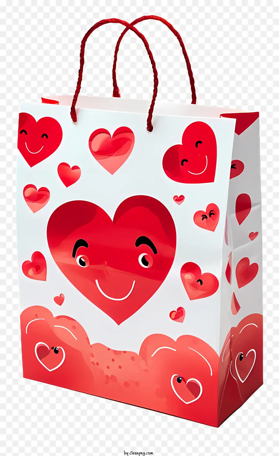 Happy Valentine ' s Day - Happy Valentinstag Red Shopping Bag mit Herzen