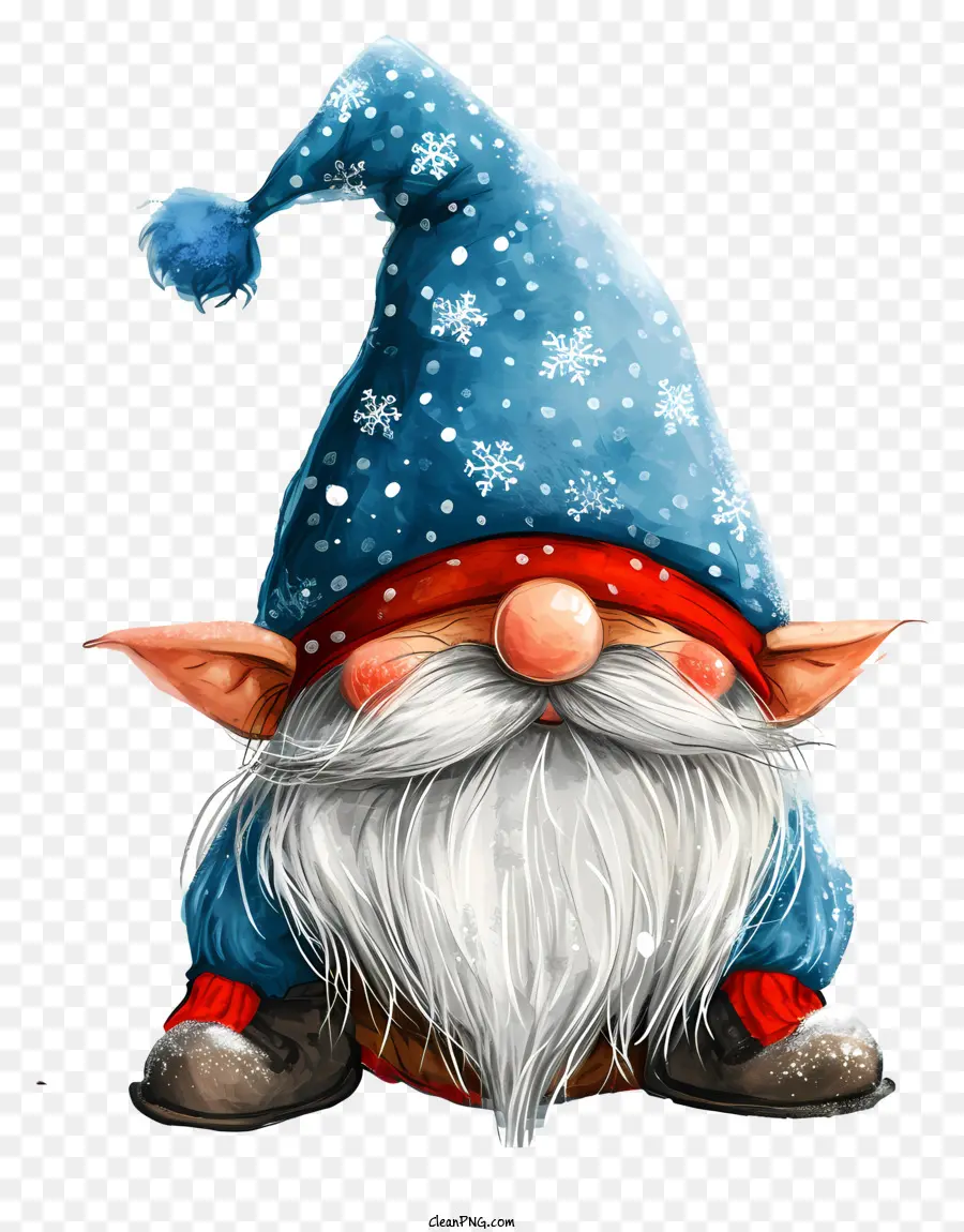 Ch chính thống Gnome năm mới Gnome Hat Blue Gnome Red và White sọc sọc dài gnome - Phim hoạt hình gnome với mũ màu xanh và khăn sọc