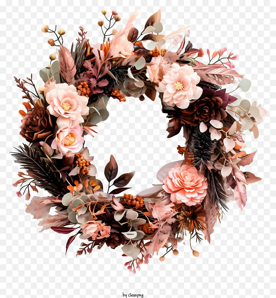 valentine wreath artificial flower wreath pink and brown floral wreath silk flower wreath floral arrangement