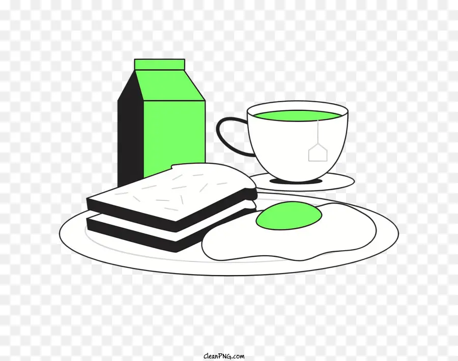 Kaffee - Computergeneriertes Bild des Frühstücks auf dunkler Oberfläche