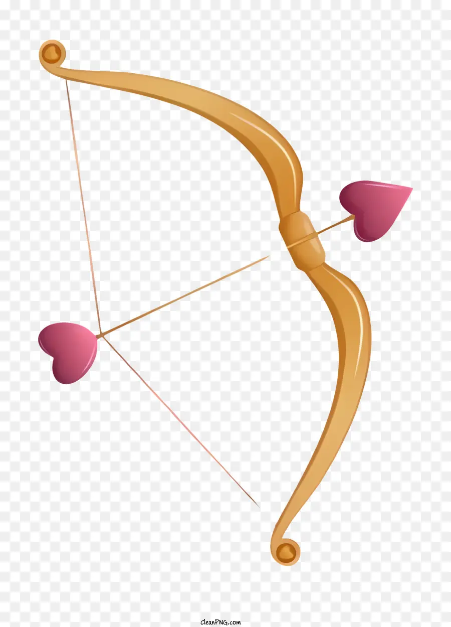 cupido freccia - Freccia marrone simbolica con piume di cuore rosa