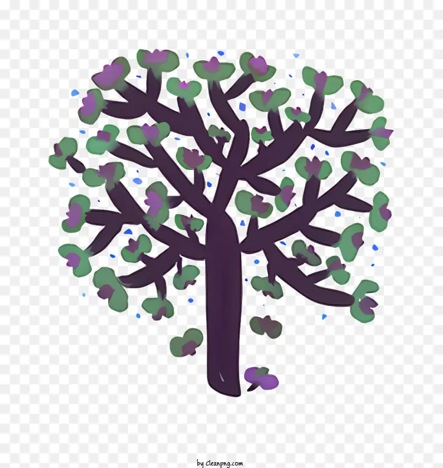 Kleinbaum - Farbenfroher, kleiner Baum mit grünen und lila Blättern