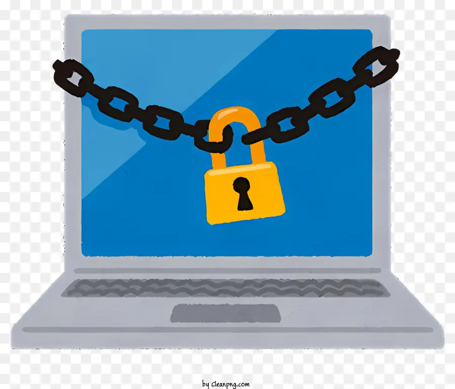 Icon Laptop Security Padlock Symbol Computer Privatsphäre Vertrauliche Informationen - Laptop mit Vorhängeschloss symbolisiert sichere und bequeme Privatsphäre
