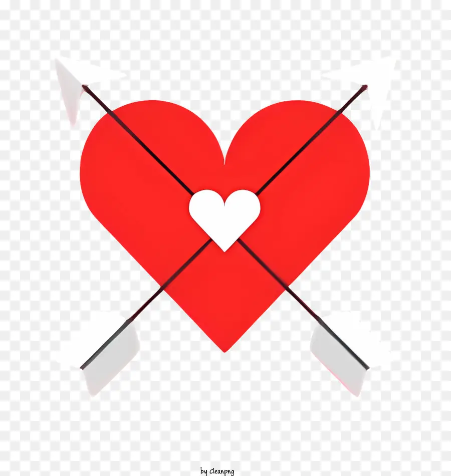 mũi tên - Trái tim đỏ tượng trưng với những mũi tên hướng vào bên trong đại diện cho tình yêu