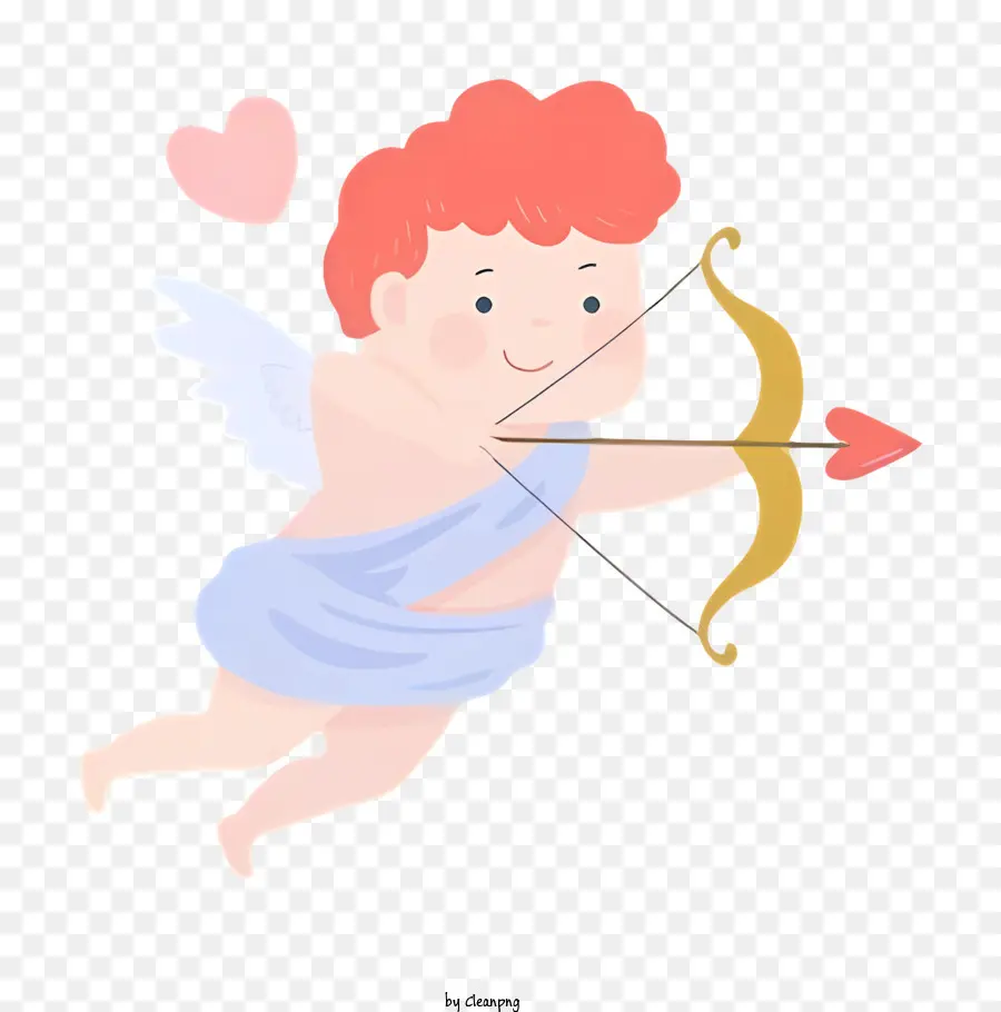 arco e freccia - Cartoon Cupid Shoots Love Arrow in Sky