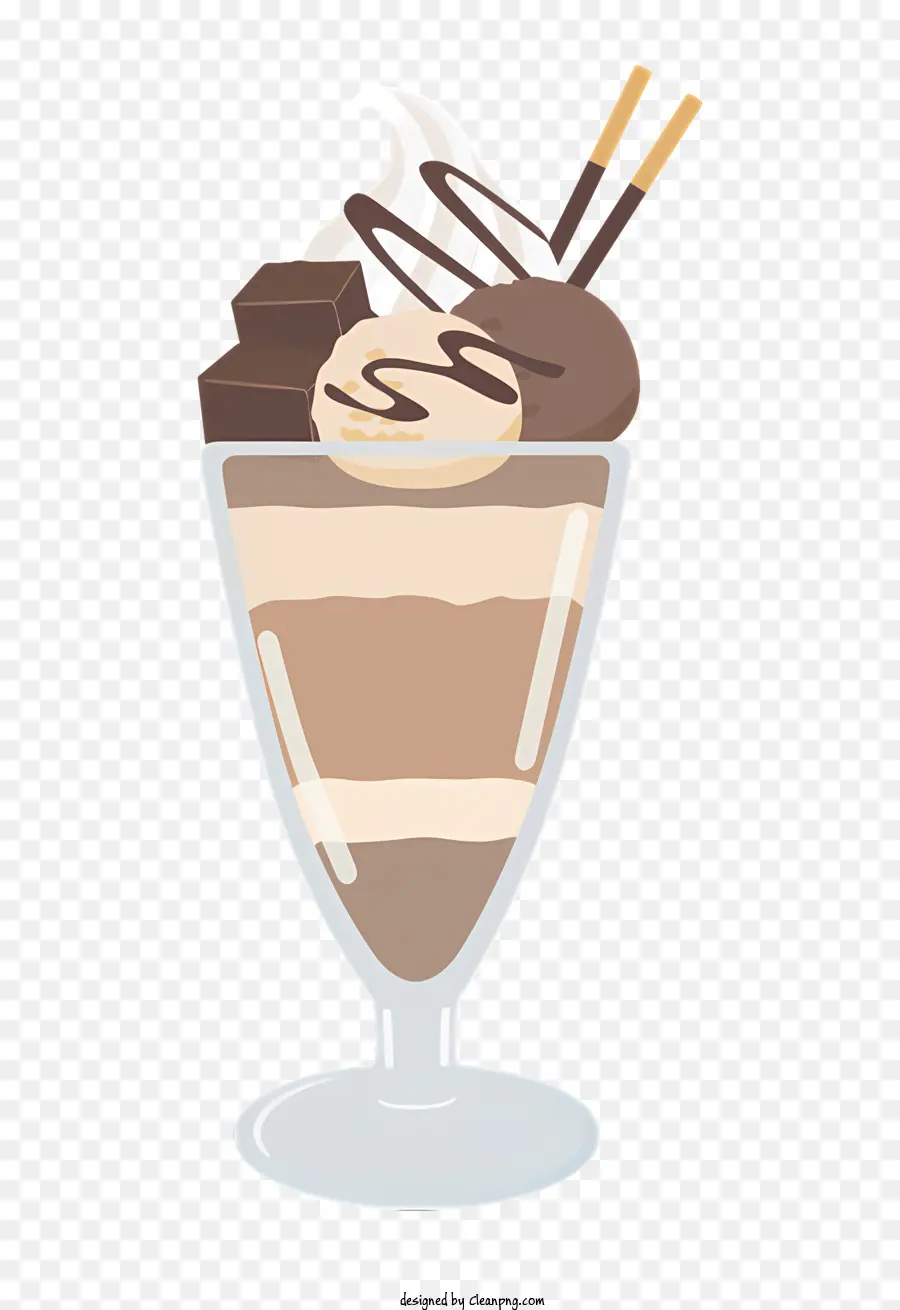 Marshmallow - Disegno in bianco e nero di cioccolato sundae