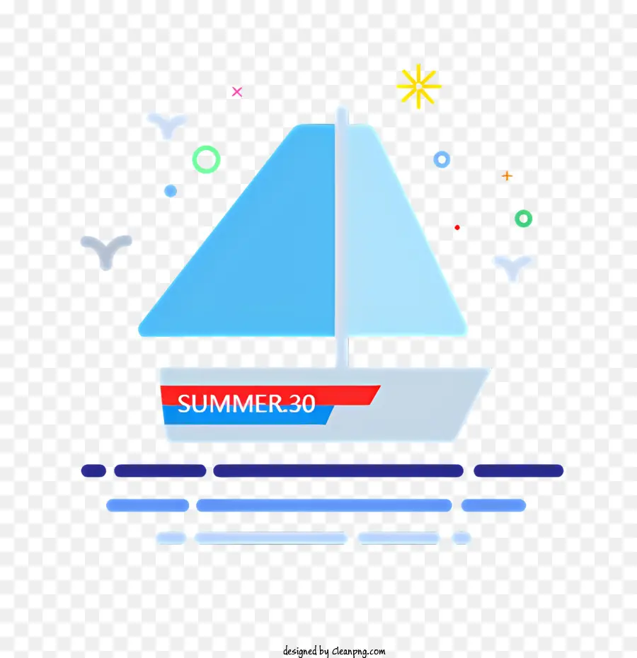 biểu tượng mùa hè thuyền vui vẻ - Thuyền đầy màu sắc với 